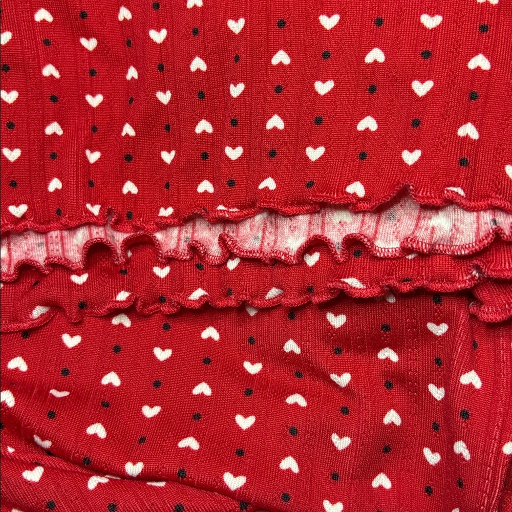 🤍LOFT Woman’s Knit Henley Sleep Dress Nightgown Valentine’s Day Hearts Love - Picture 5 of 10